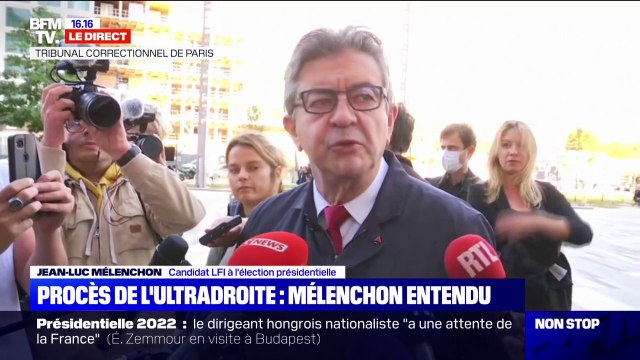 Jean-Luc Mélenchon au sujet du procès de l'ultradroite: C'est pas de la vengeance (...) comme homme, je lui pardonne, mais je veux qu'il comprenne