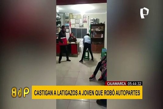 Ronderos de Cajamarca castigan a latigazos a ladrón de autopartes