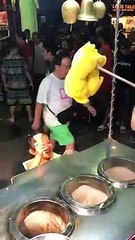 Little Girl Reacting to Turkish Ice Cream Vendor