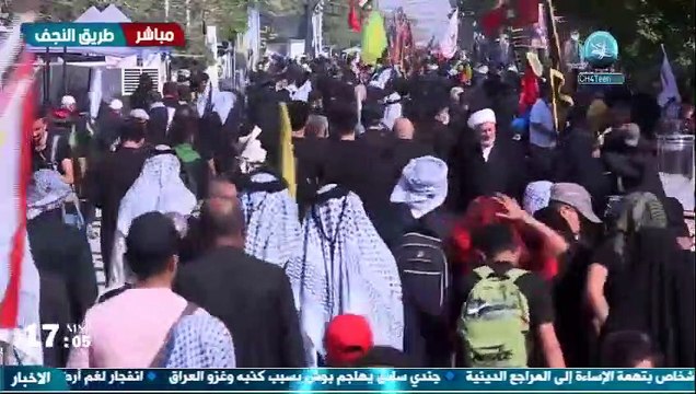 مسيرة المشايه لزيارة الاربعين يوم 17 صفر 1443 طريق النجف الاشرف