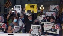 Celebrações em Barcelona depois da libertação de Puigdemont