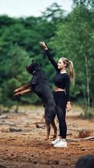 Girls and dog beautiful