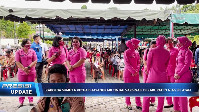 Kapolda Sumut & Ketua Bhayangkari Daerah Sumut Tinjau Vaksinasi Pelajar dan Masyarakat di Kab. Nias Selatan