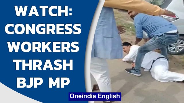 UP: BJP Pratapgarh MP Sangam Lal Gupta gets thrashed allegedly by Congress workers | Oneindia News