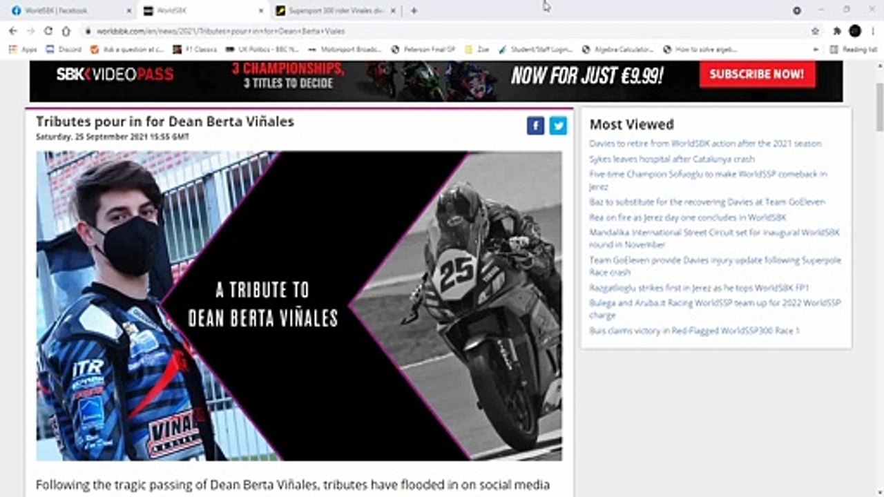 Weekly Motorsports - Remembering Dean Berta Vinales