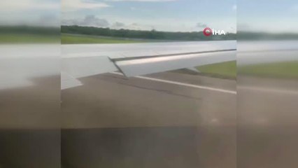 Küba-Rusya seferi yapan uçağın motoruna kuş sıkıştı, motordan alev topları çıktı