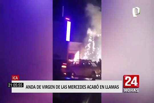 Ica: Virgen de las Mercedes se incendia durante procesión