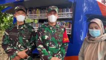 TMMD ke112 di HST Disupport Perpustakaan Keliling, Kadispersip Kalsel Temui Dandim 1002