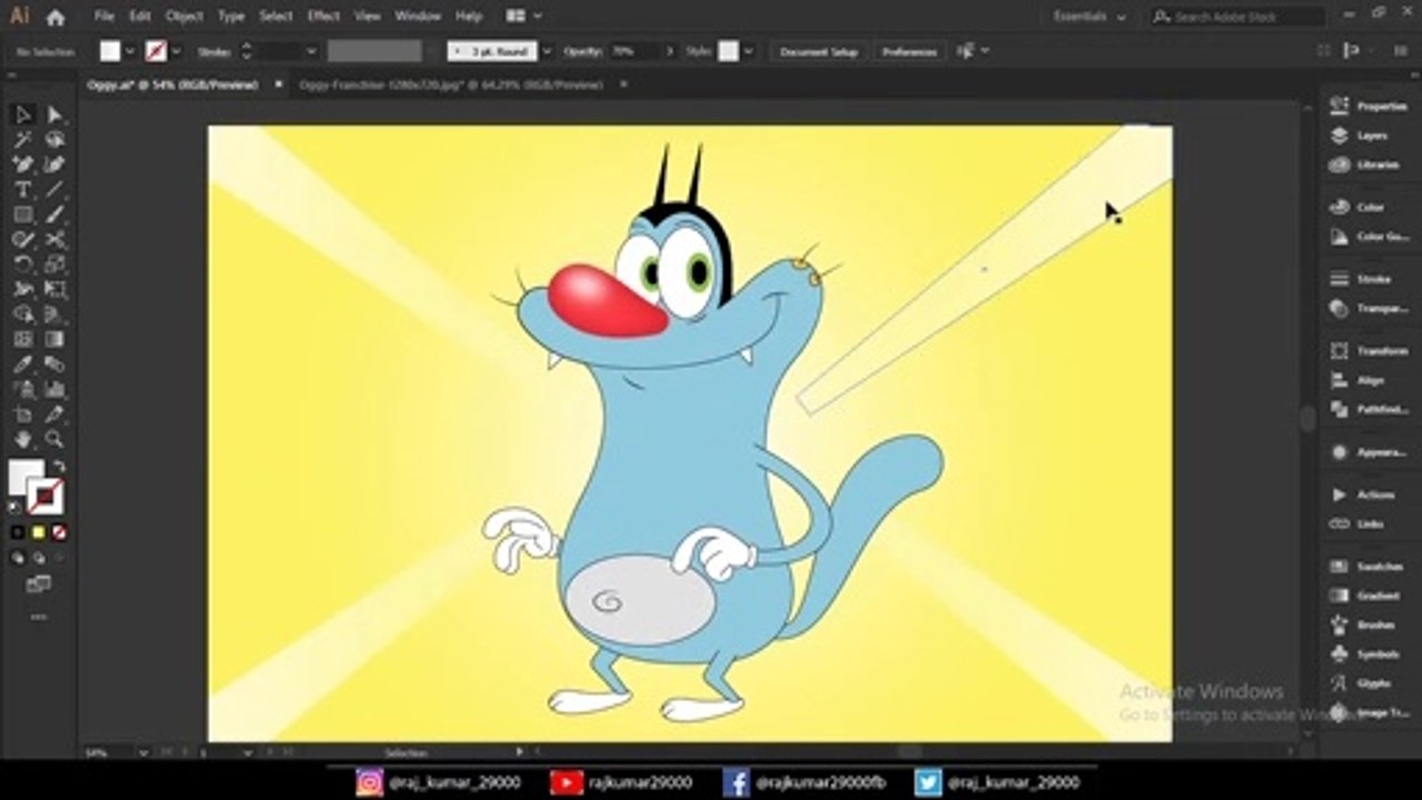 How to make Oggy Adobe Illustrator CC