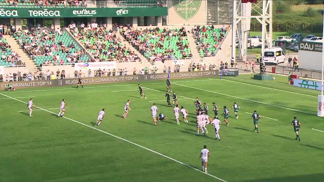 TOP 14 - Essai de Arthur VINCENT (MHR) - Section Paloise - Montpellier Hérault - J04 - Saison 2021/2022