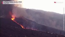 شاهد: انبعاث الدخان والرماد وتدفق الحمم البركانية من بركان كومبر فيخا في جزيرة لا بالما في الكناري