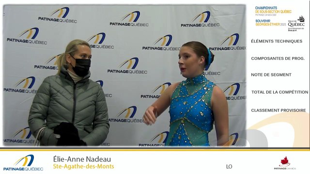 CSS 2022 et SGE 2021 - Novice Dames Prog. Libre Groupe 1