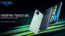 Realme Narzo 50A e 50i são anunciados com chips MediaTek e Unisoc, telas HD+ e preço baixo
