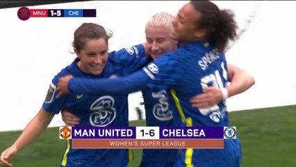 Kerr scores twice as champions Chelsea demolish Man United