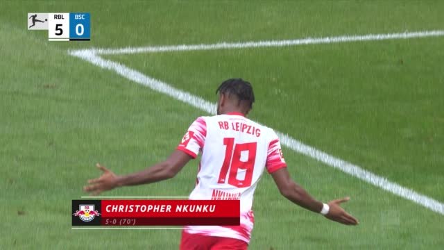 Nkunku stars as Leipzig put six past Hertha