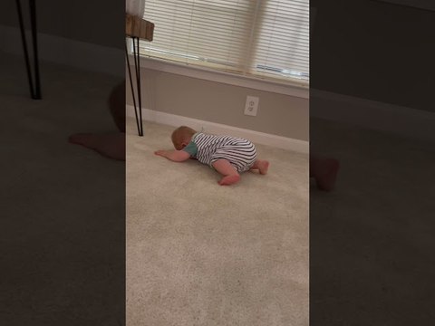 Baby Crawls Face First Across the Floor