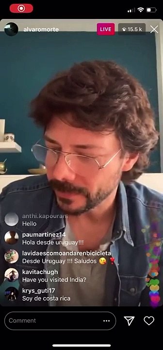 Professor(Alvaro Morte) sings Bella Ciao live on Instagram (Money Heist) ( 720 X 332 )