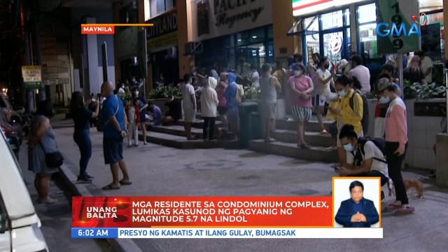 Mga residente sa condominium complex, lumikas kasunod ng pagyanig ng magnitude 5.7 na lindol | UB