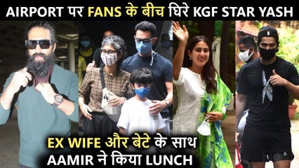 KGF Star Yash Mobbed At Airport, Aamir, Kiran With Son Bond Over Lunch, Janhvi Varun, Sara Spotted