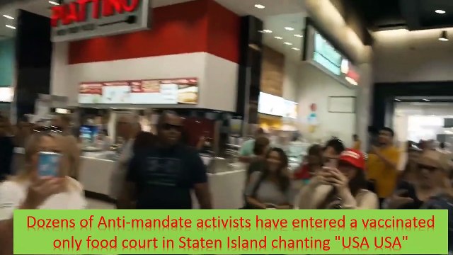 New York City anti-vaccine mandate protesters storm mall food court: 'My body, my choice'
