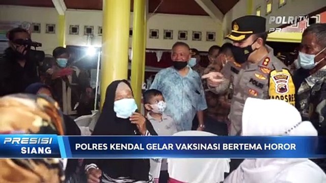 Demi Tarik Minat Warga Vaksin, Polres Kendal Gelar Vaksinasi Bertema Horor