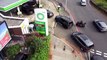 Drone video captures queues and angry scenes as petrol stations run out of fuel due to lorry driver shortage