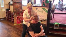 Tracy McBride has hair shaved for Macmillan