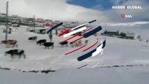 Ardahan'da kar erken bastırdı: Yaylacılar dönüş yolunda