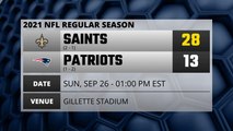 Saints @ Patriots Game Recap for SUN, SEP 26 - 01:00 PM EST
