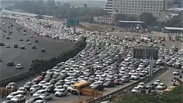 Bharat Bandh: Heavy traffic jam witnessed at Rajokri border
