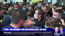 En déplacement à Lyon, Emmanuel Macron ciblé par un projectile lors d'un bain de foule