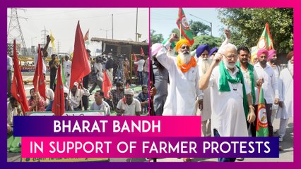 Download Video: Bharat Bandh In Support Of Farmer Protests: YSRC, DMK, LDF Govts Back Shutdown, Congress To Join Samyukta Kisan Morcha To Mark Protest Anniversary