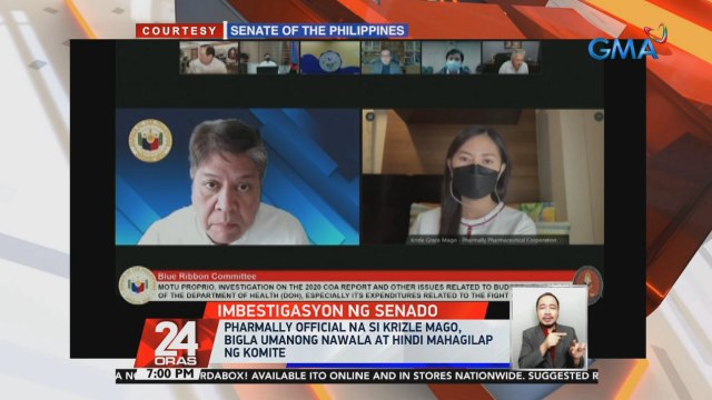 Pharmally official na si Krizle Mago, bigla umanong nawala at hindi mahagilap ng komite | 24 Oras