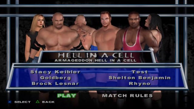 HCTP Stacy Keibler(ovr 100) vs Goldberg vs Brock Lesnar vs Test vs Shelton Benjamin vs Rhyno