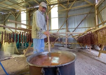 Beypazarı'nda üzüm suları pekmez sucuğuna dönüştürülüyor