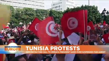 Hundreds rally in Tunis to protest President Saied's 'power grab'