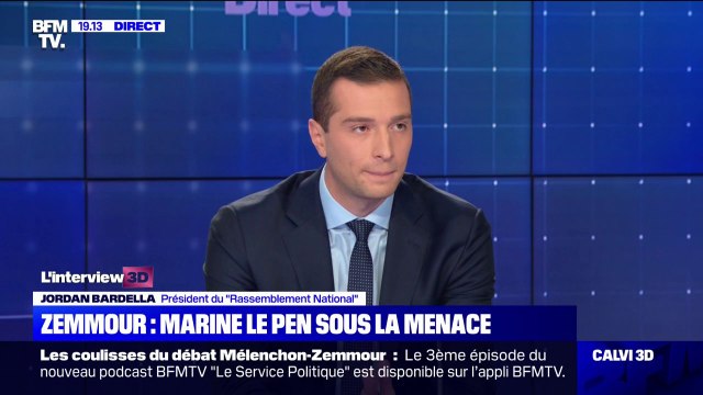 Jordan Bardella à propos d'Éric Zemmour: Marine Le Pen n'est pas candidate par intérêt personnel mais pour servir la France