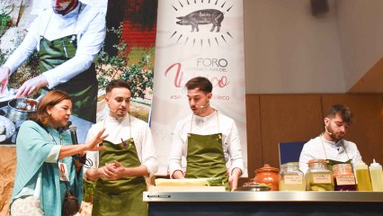 Javier Sanz y Juan Sahuguillo, en el III Foro del Ibérico de Salamanca
