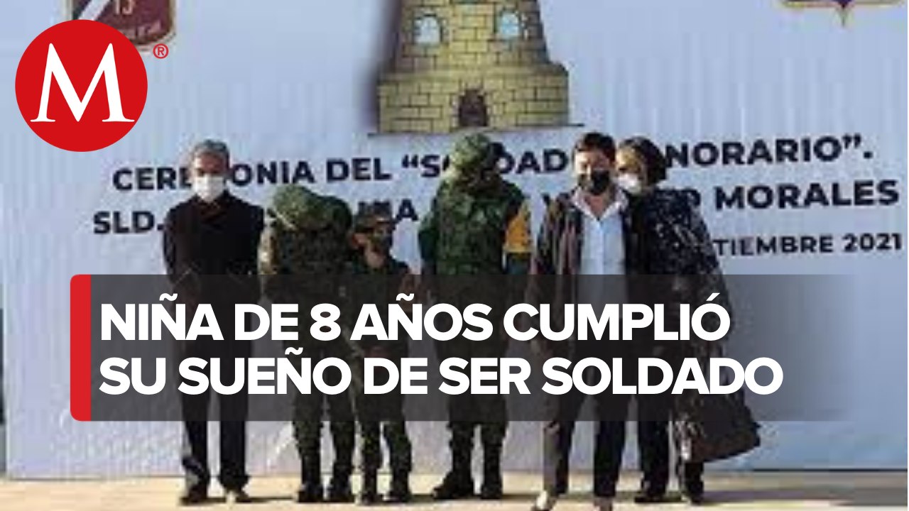 Hania, de solo 8 años muestra su fortaleza y se convierte en Soldado Honorario