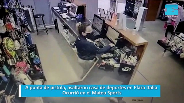 A punta de pistola, asaltaron casa de deportes en Plaza Italia. Ocurrió en el Mateu Sports