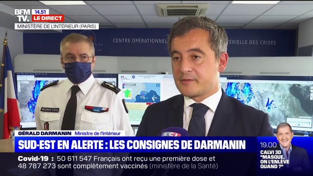 Intempéries: Gérald Darmanin appelle à ne pas sortir, et à se mettre à l'étage si une inondation arrive