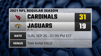 Cardinals @ Jaguars Game Recap for SUN, SEP 26 - 01:00 PM EST
