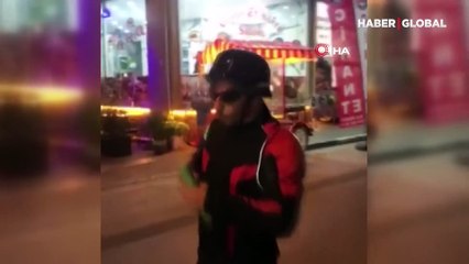 Tartıştığı nişanlısının kapısına vinçle dayandı