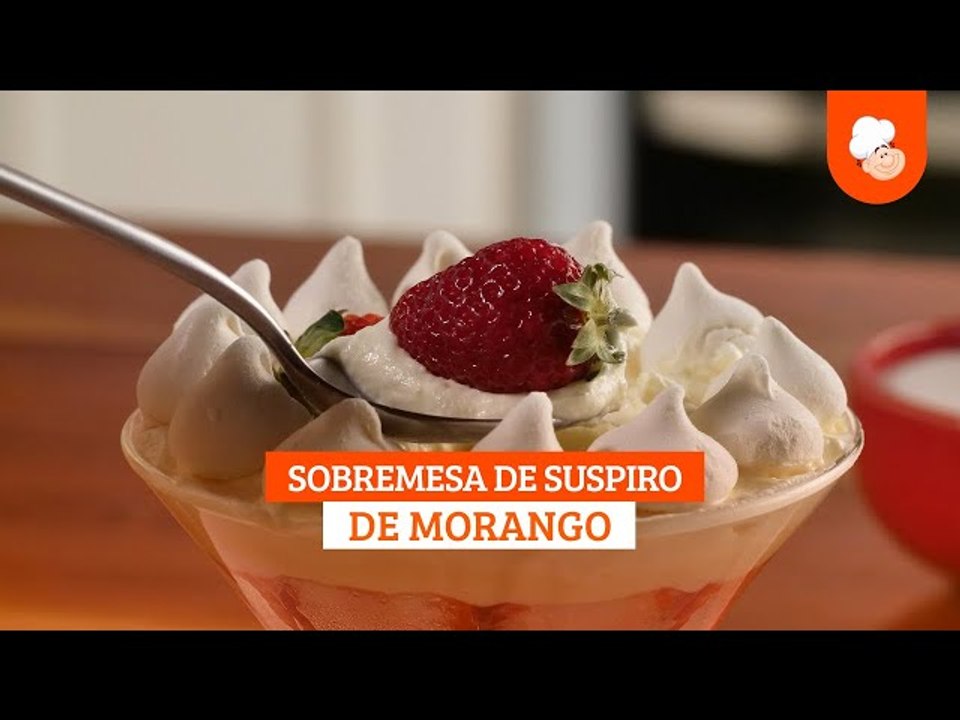 Sobremesa de Suspiro com Morango