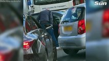 Fuel shortage queue driver pulls ‘knife’ on motorist who runs him over in ‘petrol row’