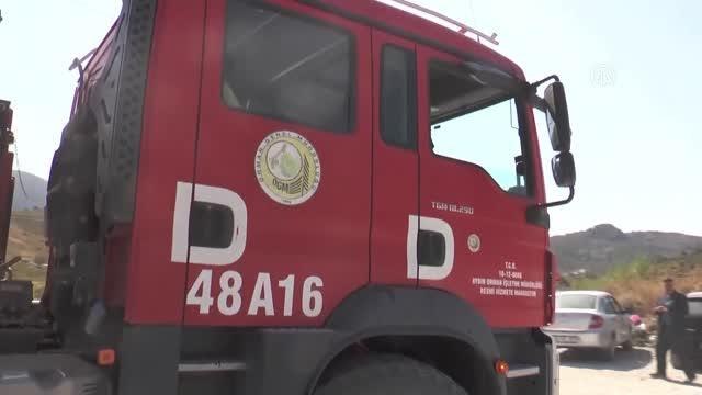 Son dakika gündem: Söke-Kuşadası yolu üzerinde makilik ve zeytinlik alanda yangın çıktı (2)