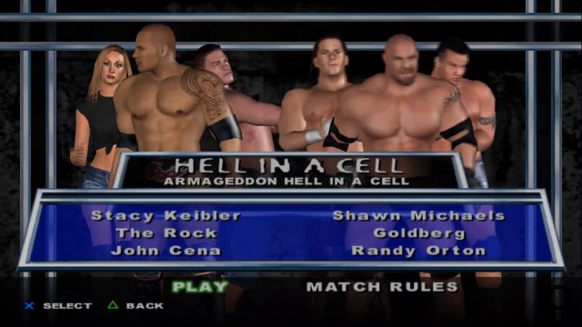 HCTP Stacy Keibler(ovr 100) vs The Rock vs John Cena vs Shawn Michaels vs Goldberg vs Randy Orton