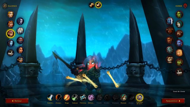 WoW Shadowlands : Écran de création de personnage animé