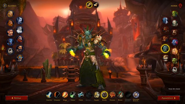 WoW Shadowlands : Écran de création de personnage animé