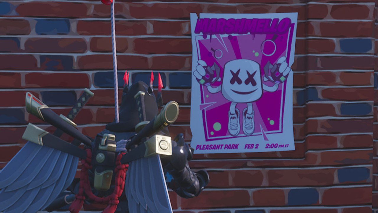 Fortnite : trouver un poster du concert marshmello, défis du concert